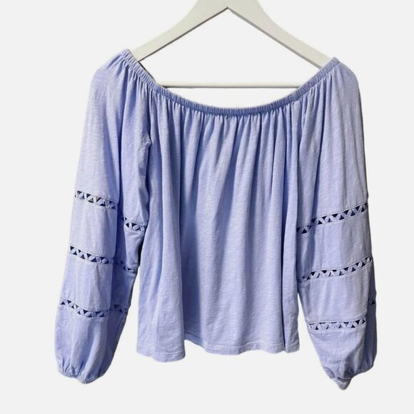 Lilly Pulitzer Katt Off the Shoulder Casual Top in Periwinkle Blue Women size S - Picture 5 of 5